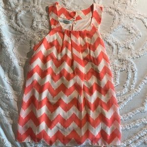 Maurices pink and white zig-zag striped tank top!